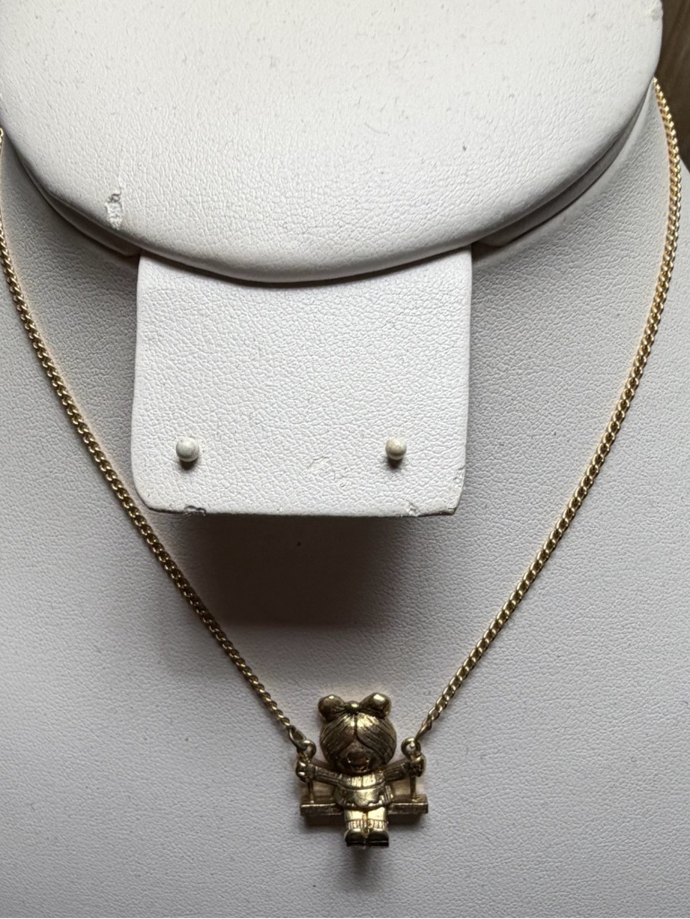 Avon Gold Tone Girl Swinging Pendant Necklace - Children’s